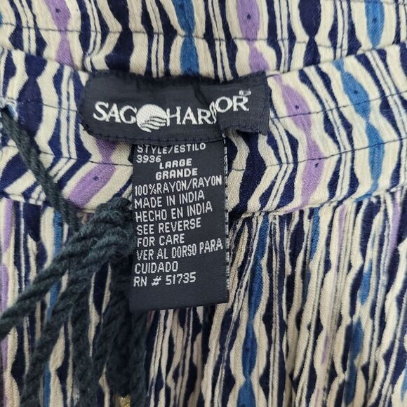 Vintage sag Harbour purple blue mixed print grunge maxi skirt size large - Picture 4 of 7